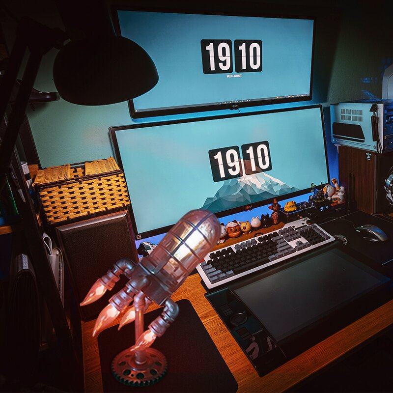 Retro Futuristic Steam Punk Rocket Lamp For Creative Industrial Home Decor 9959368786253-1