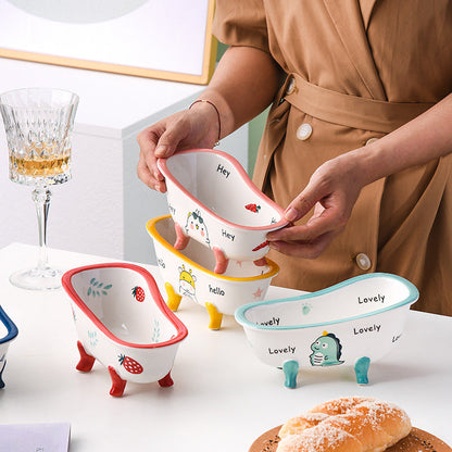 Vintage Ceramic Bathtub Bowl With Clawfoot Legs 11647634178316-1