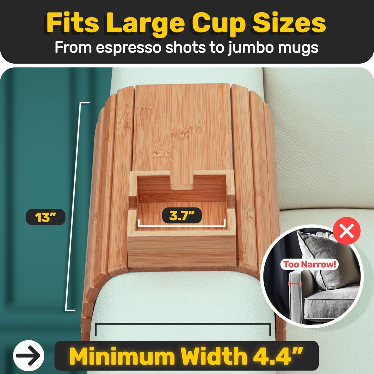 Upgrade Your Living Room With The Stylish, Spill-Proof Bamboo Couch Cup Holder 14989189513542-1