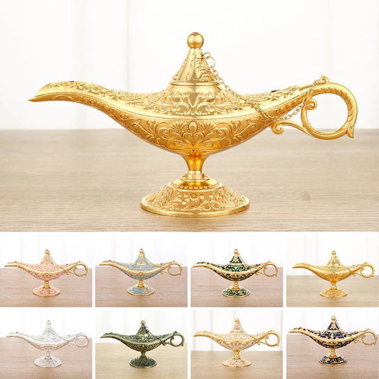 Vintage Wishing Lamp Zinc Alloy Decorative Collectible Home Ornament 9790302257454-1