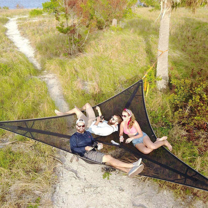 Triangular Camping Hammock Suspended Three Point Family Sleeping Platform Outdoor Aerial 8490145382702-1