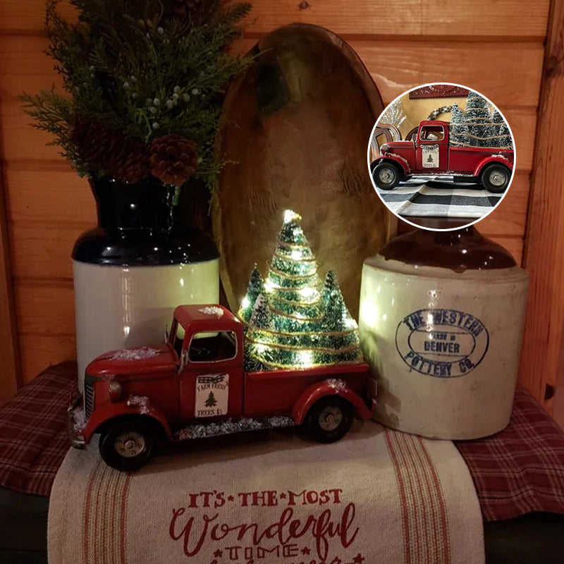 Red Farm Truck Centerpiece With Removable Tree Rustic Decor 9628526117166-1