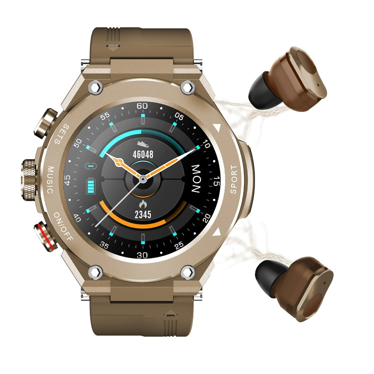 Smartwatch With Wireless Earphones Bluetooth Calls Fitness Tracker Waterproof 9827326230830-1