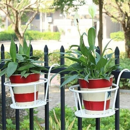 Metal Hanging Flower Pot Stand Balcony Rail Garden Plant Holder 9774297612590-1