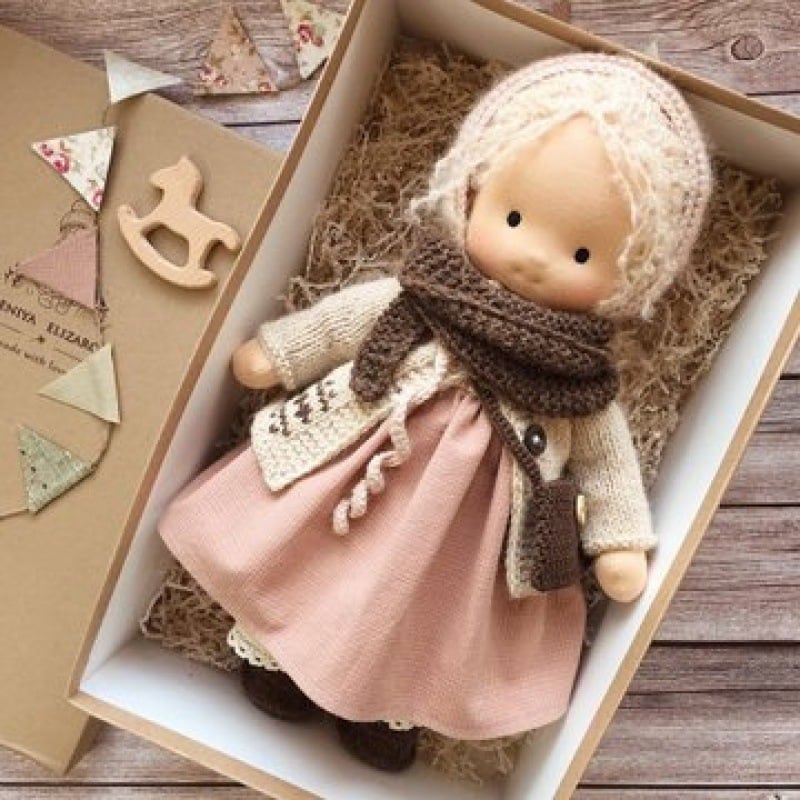 Gift for Kids-Handmade Waldorf Doll 8959340413209-1