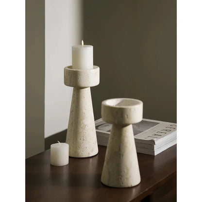 Minimalist Travertine Marble Candle Holder For Elegant Decor 14815615582534-1