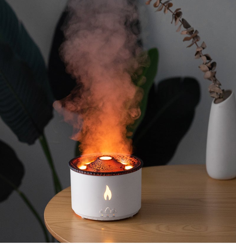Ultrasonic Volcano Effect Humidifier Aromatherapy Diffuser With Adjustable Mist Timer 9450929946926-1
