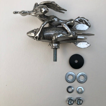 Metal Duck Hood Ornament Universal Mount For Car Motorcycle 8545363460398-1