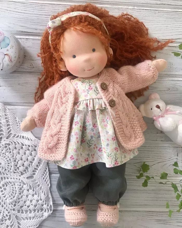 Gift for Kids-Handmade Waldorf Doll 8959340413209-1