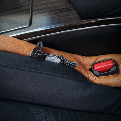 Adjustable Car Seat Gap Filler Organizer Pu Leather Universal 8745865773390-1