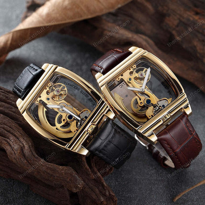 Transparent Automatic Mechanical Steampunk Skull Luxury Gear Watch 8804257497369-1