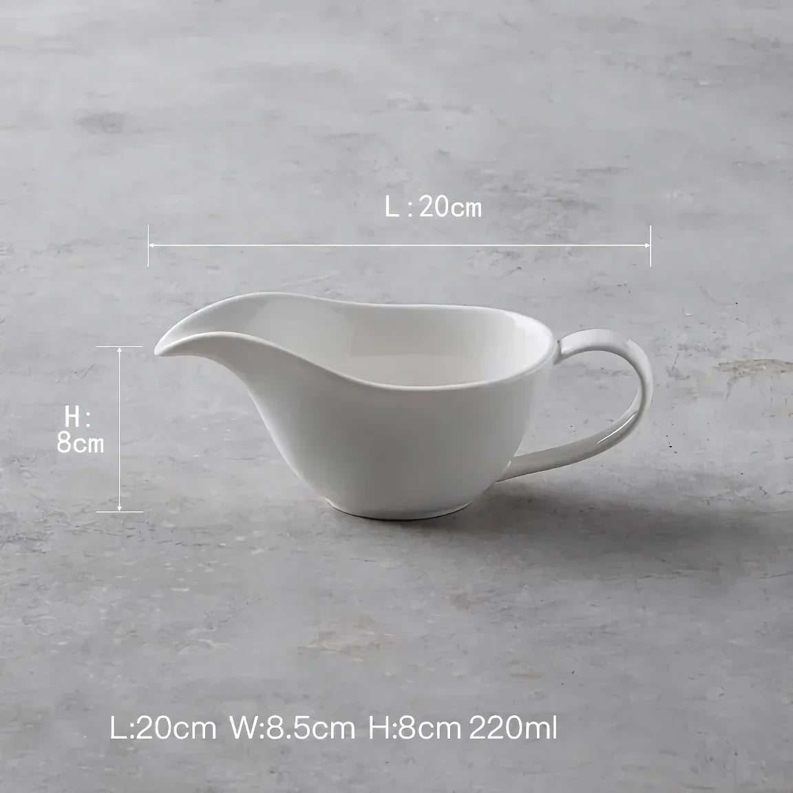 Elegant Ceramic Gravy Boat For Sauces And Dressings - 220Ml 14815669682502-1