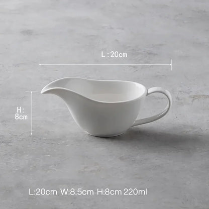 Elegant Ceramic Gravy Boat For Sauces And Dressings - 220Ml 14815669682502-1