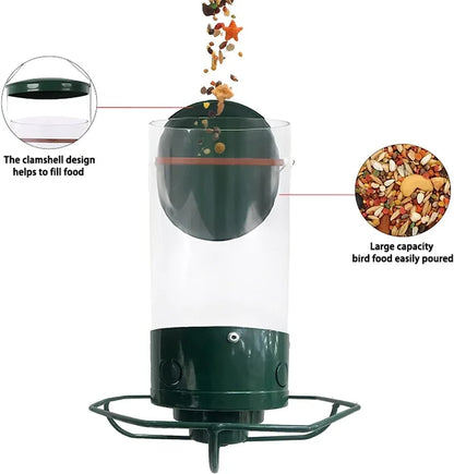 Squirrel-Proof Bird Feeder | Spinning Tube Feeder with 4 Ports & 5 lb Seed Capacity