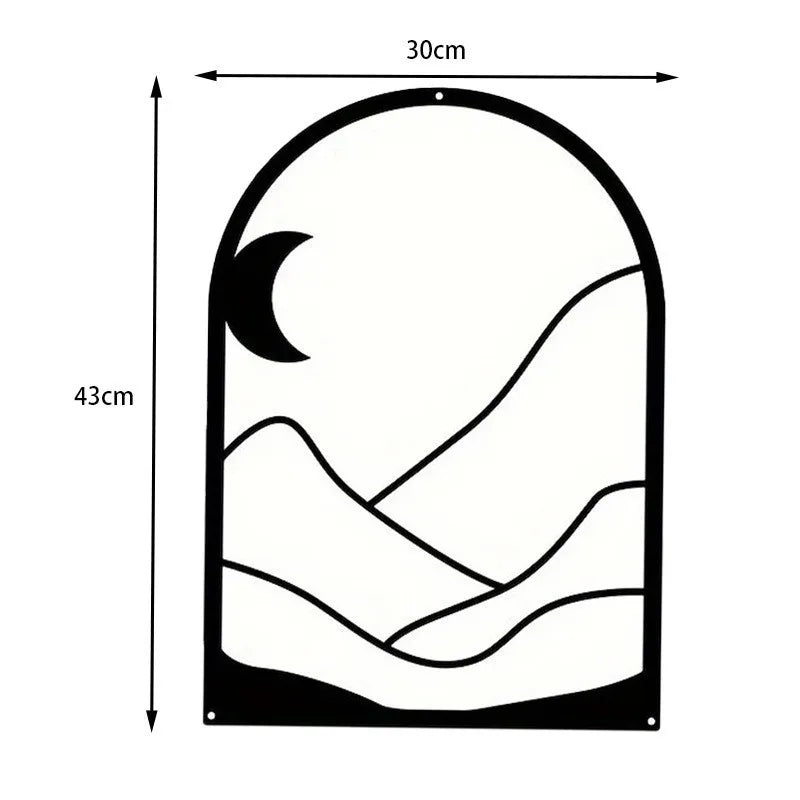 Nordic Iron Line Wall Art – Antique Silhouette Metal Pendants 14815611486534-1