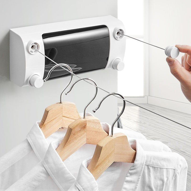 Retractable Clothes Line Dryer Wall Mounted Indoor Outdoor Laundry Hanger 14814317478214-1