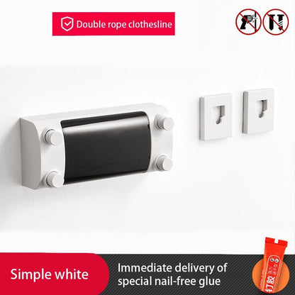 Retractable Clothes Line Dryer Wall Mounted Indoor Outdoor Laundry Hanger 14814317478214-1
