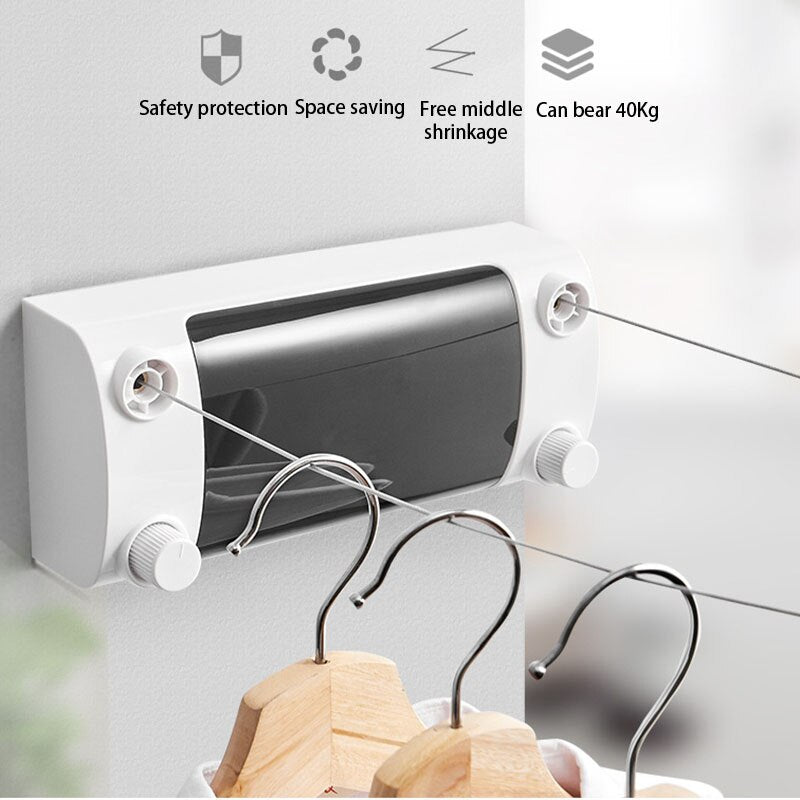 Retractable Clothes Line Dryer Wall Mounted Indoor Outdoor Laundry Hanger 14814317478214-1