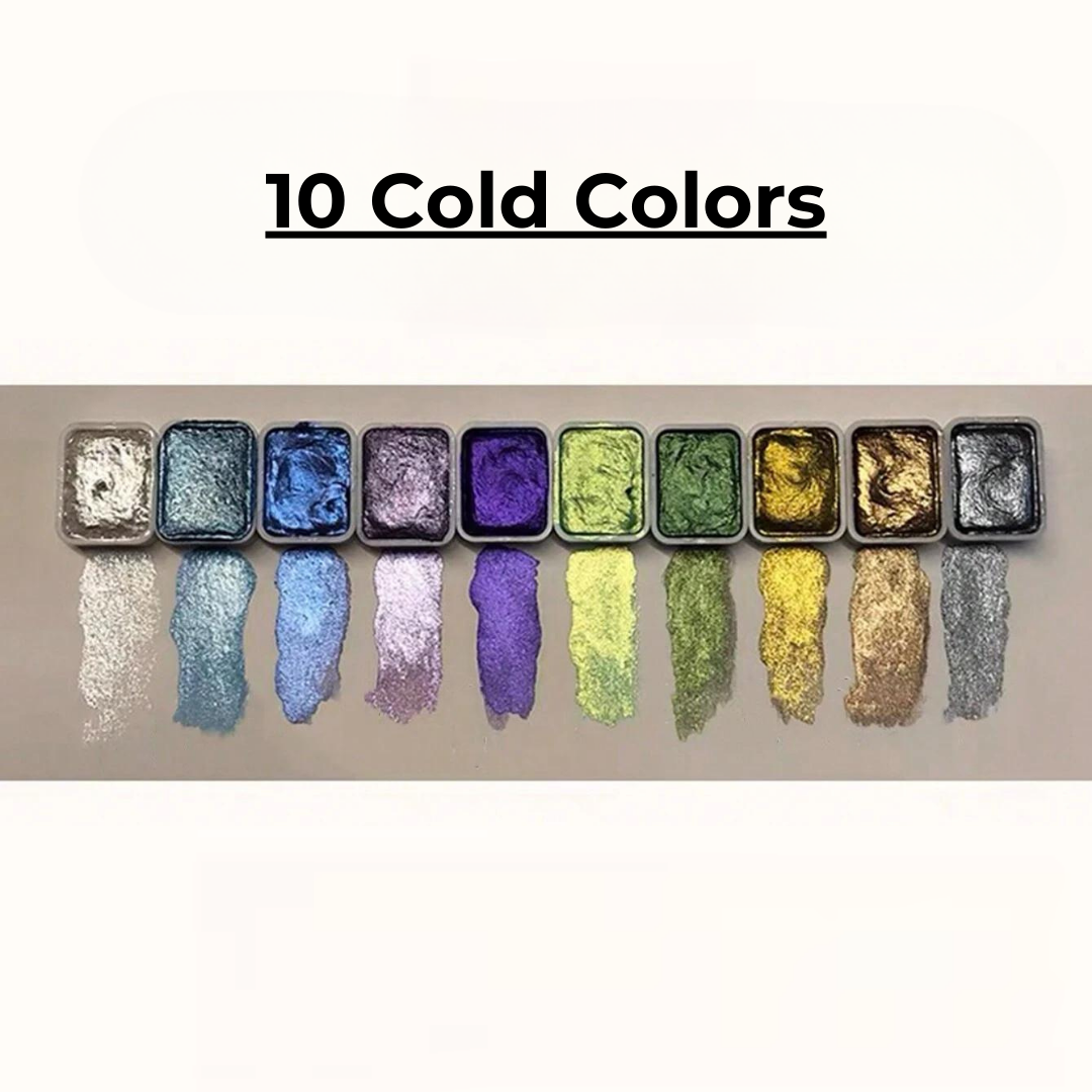Shimmering Watercolor Palette Delivers Vibrant Metallic Tones For Artistic Projects 14952677605702-1