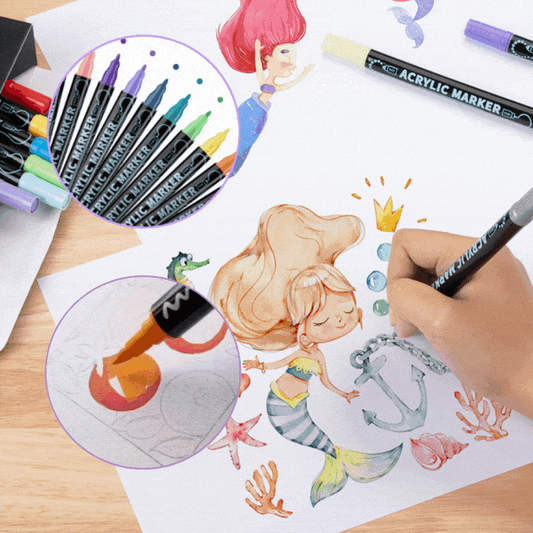 Acrylic Paint Markers Set |  Fine Tip | Vibrant, Smudge-Proof, Multi-Surface 15170505408838-1