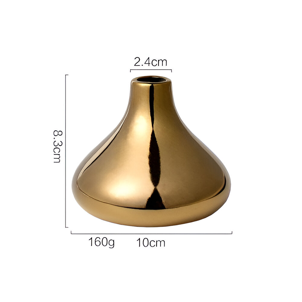 Nordic Style Gold Ceramic Vase – Elegant Dry Flower And Water Plant Display 14815657034054-1