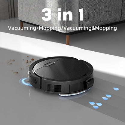 Robot Vacuum And Mop, 3 In 1 Combo Cleaner For Home With Pet Hair And Hard Floor, 5000Pa Suction, 120 Mins Run Time,Self-Charging,Super Thin Body 9013914992860-1
