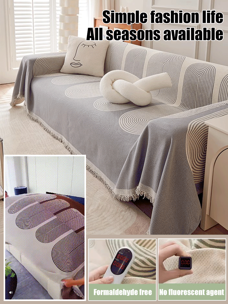 Reversible Chenille Sofa Cover Non Slip Water Resistant Washable 8863050301742-1