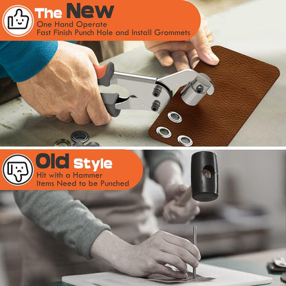 Heavy Duty Grommet Tool Kit For Eyelet Installation Leather Canvas 10002112348441-1