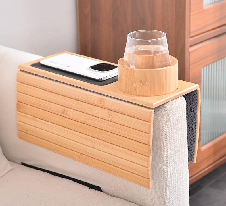 Upgrade Your Living Room With The Stylish, Spill-Proof Bamboo Couch Cup Holder 14989189513542-1