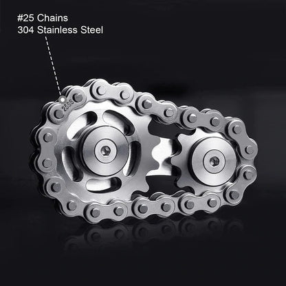 Stainless Steel Bicycle Chain Gear Fidget Spinner Anxiety Focus Desk Gadget 8545354744110-1