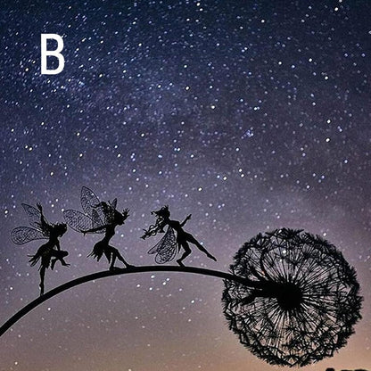 Dancing Fairy Dandelion Metal Garden Wind Spinner 8745888547150-1