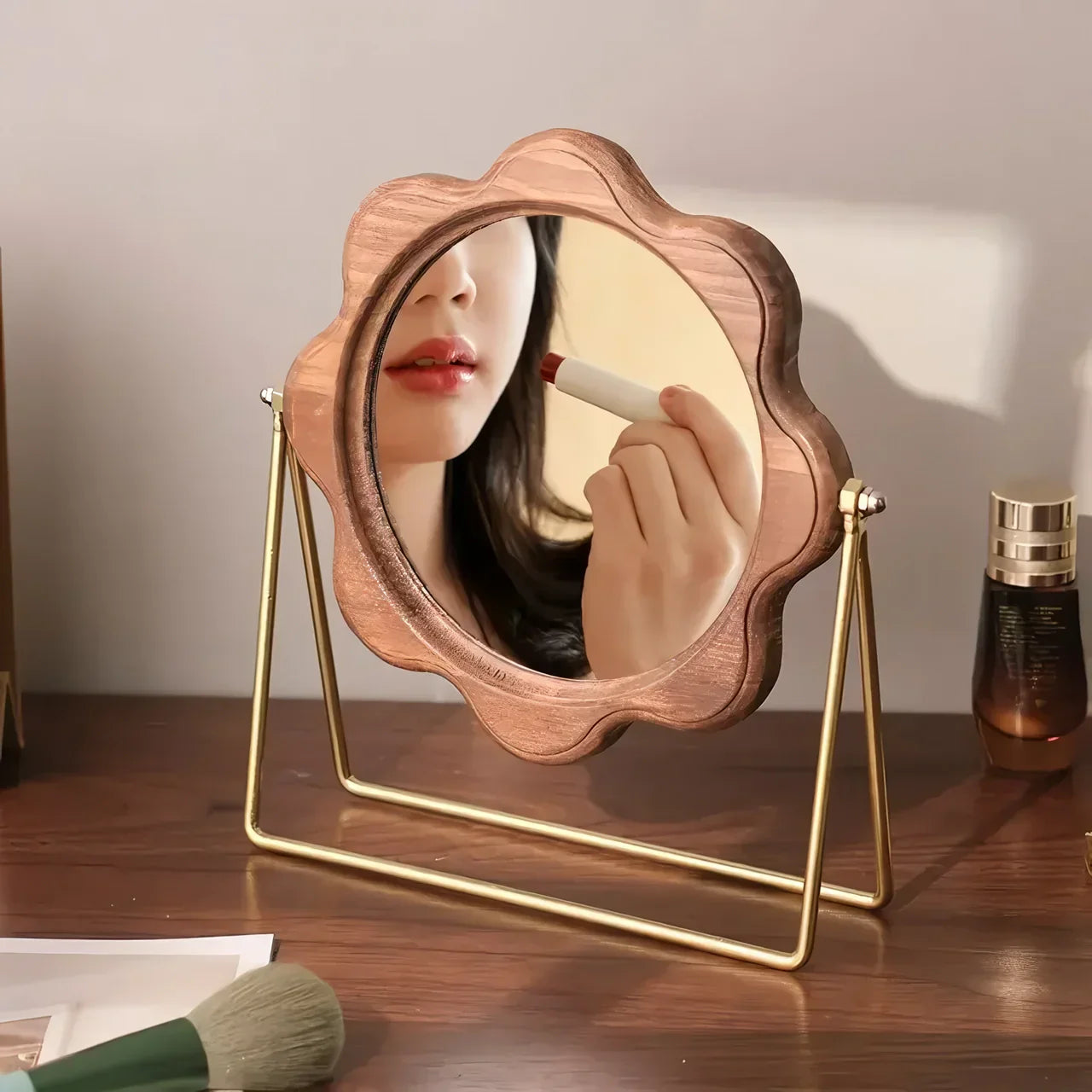 Elegant Rotatable Desktop Makeup Mirror – Neoclassical Design 14815609028934-1