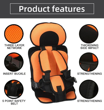 Safe Portable Baby Car Seat with Belt Vest - 6 Months To 12 Years Old