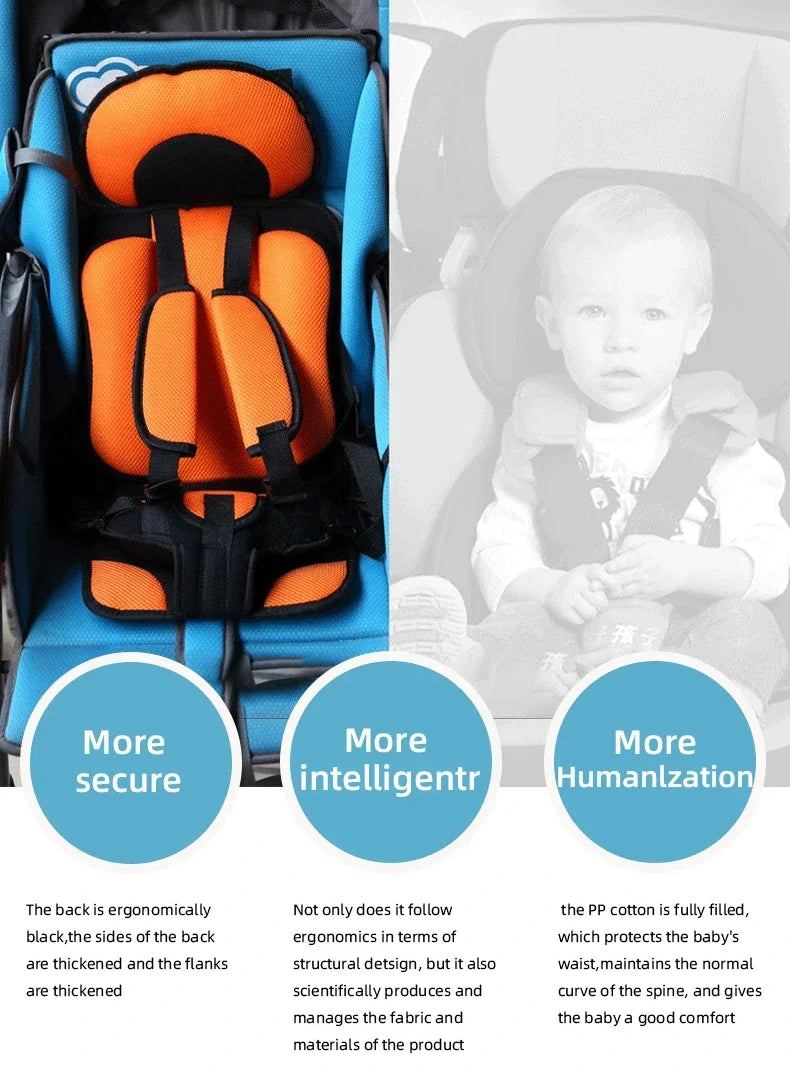 Safe Portable Baby Car Seat with Belt Vest - 6 Months To 12 Years Old