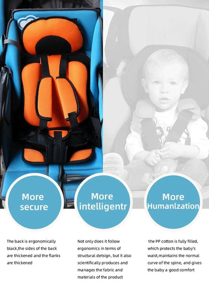 Safe Portable Baby Car Seat with Belt Vest - 6 Months To 12 Years Old