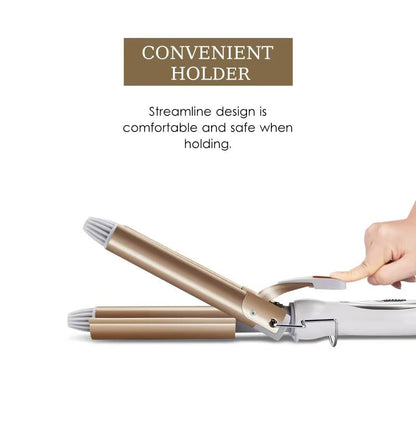 Professional Triple Barrel Curling Iron Beach Waves Styling Hair Tool 11589291180300-1