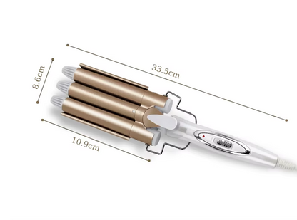 Professional Triple Barrel Curling Iron Beach Waves Styling Hair Tool 11589291180300-1