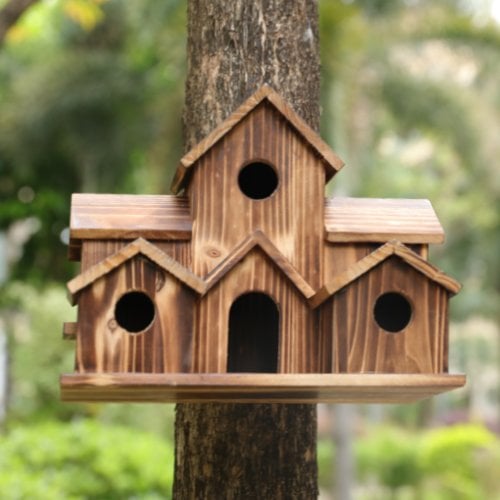 6 Hole Handmade Bird House For Nature Lovers 8545340948782-1