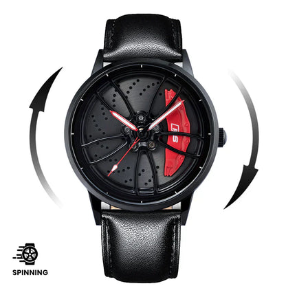 Spinning Wheel Watch Stainless Steel Strap Durable Stylish Design 14972383101254-1