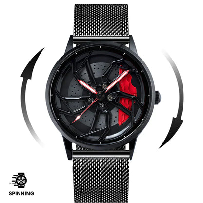 Spinning Wheel Watch Stainless Steel Strap Durable Stylish Design 14972383101254-1