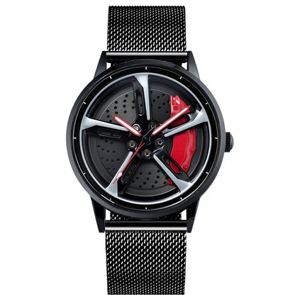 Spinning Wheel Watch Stainless Steel Strap Durable Stylish Design 14972383101254-1