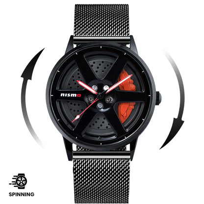 Spinning Wheel Watch Stainless Steel Strap Durable Stylish Design 14972383101254-1