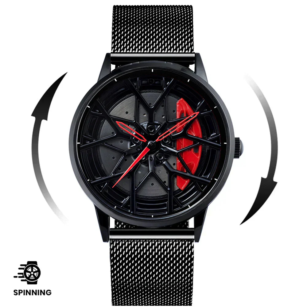 Spinning Wheel Watch Stainless Steel Strap Durable Stylish Design 14972383101254-1