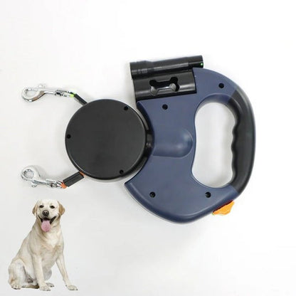 Dual Retractable Pet Leash Walking Control Comfortable Handle Training Rope 11460591845644-1