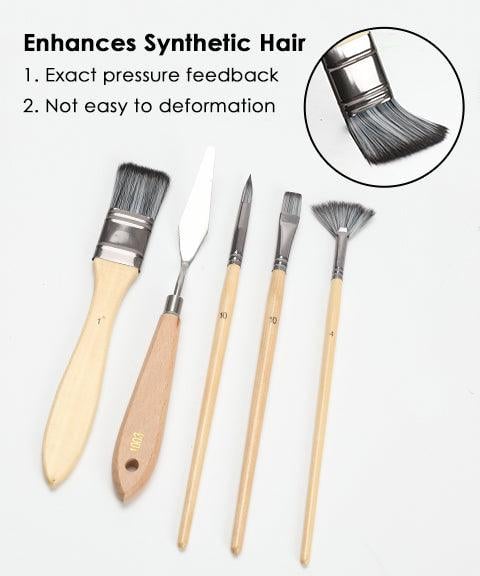 Professional Art Brush With Natural Wood Handles Set Of 24 9080597971246-1