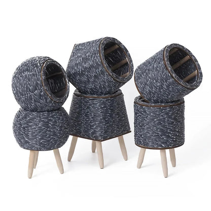 Nordic Hand-Woven Imitation Rattan Flower Pot 14815605719366-1