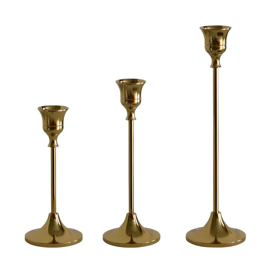Elegant Brass Gold Candlestick Holder Set 14815614828870-1