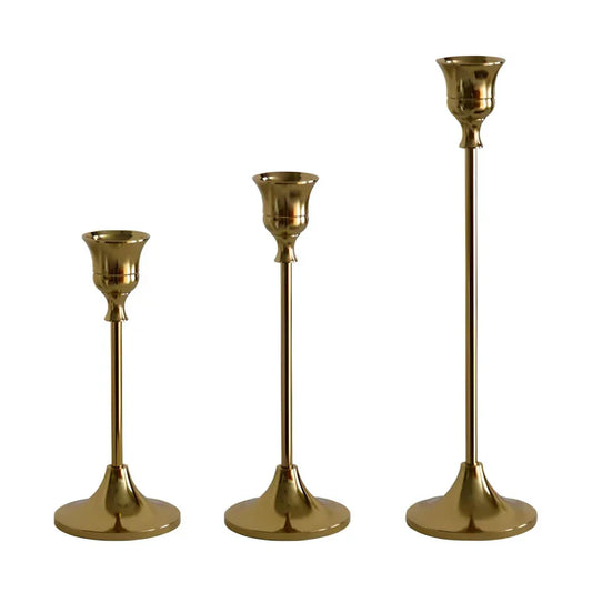 Elegant Brass Gold Candlestick Holder Set 14815614828870-1