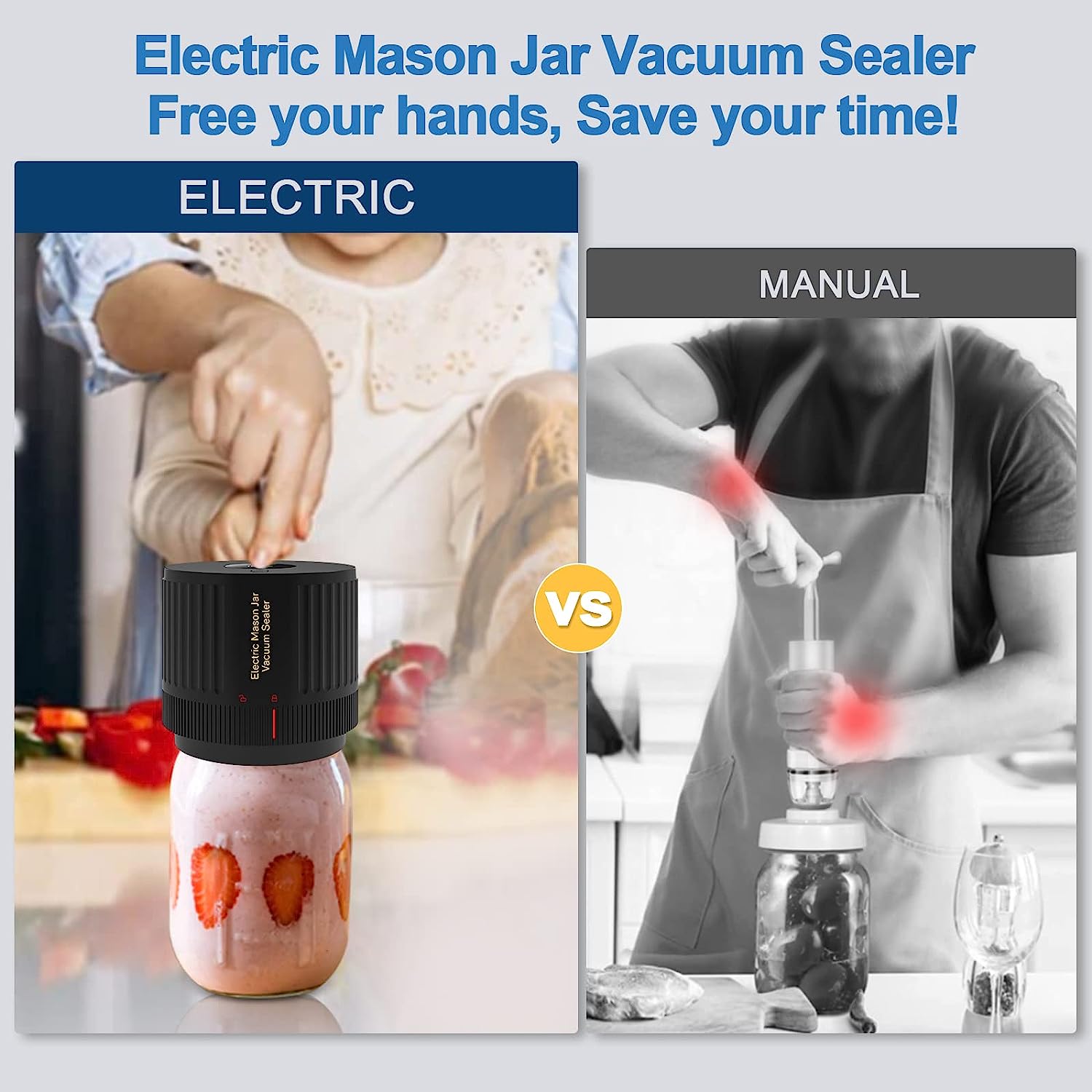 Electric Vacuum Sealer For Mason Jars With Rechargeable Portable Operation 9628525199662-1