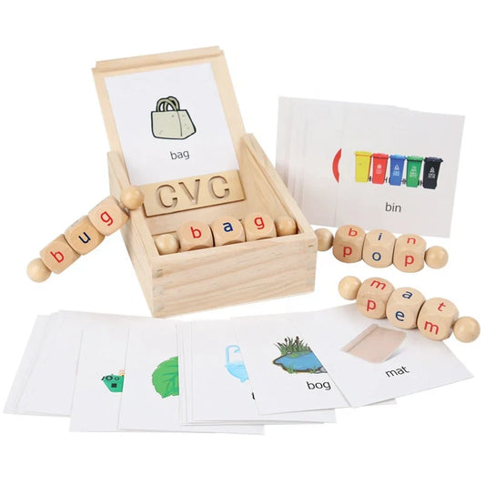 Wooden Reading Block Set for Toddlers’ Early Literacy and Word Practice 10798656815438-1
